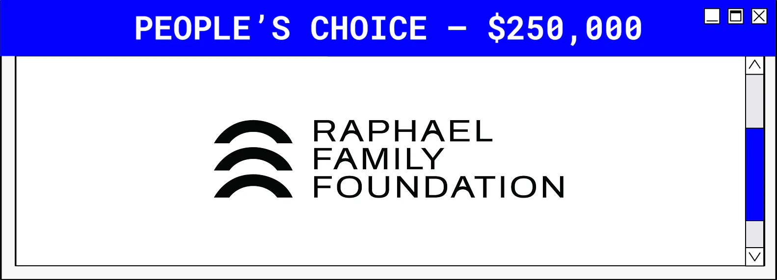 Sponsor tier box featuring the Raphael Family Foundation logo.